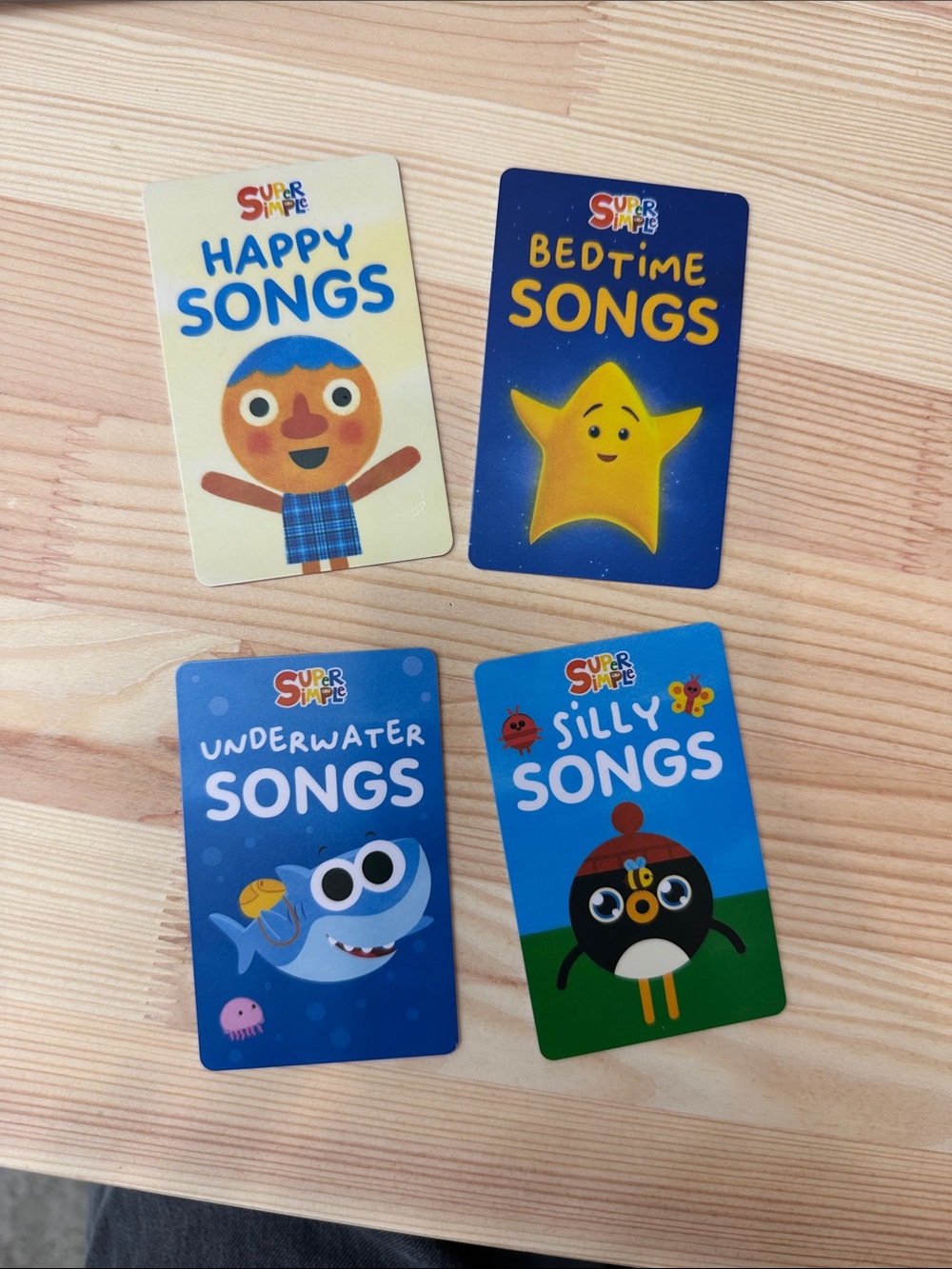 Super Simple Blue Kids Song Cards — Happy, Bedtime, Underwater & Silly Songs